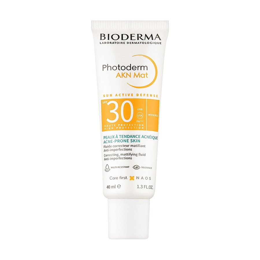 Сонцезахисна емульсія для обличчя Bioderma Photoderm АKN Mat SPF 30 Matifying Sun Fluid для жирної та проблемної шкіри, 40 мл